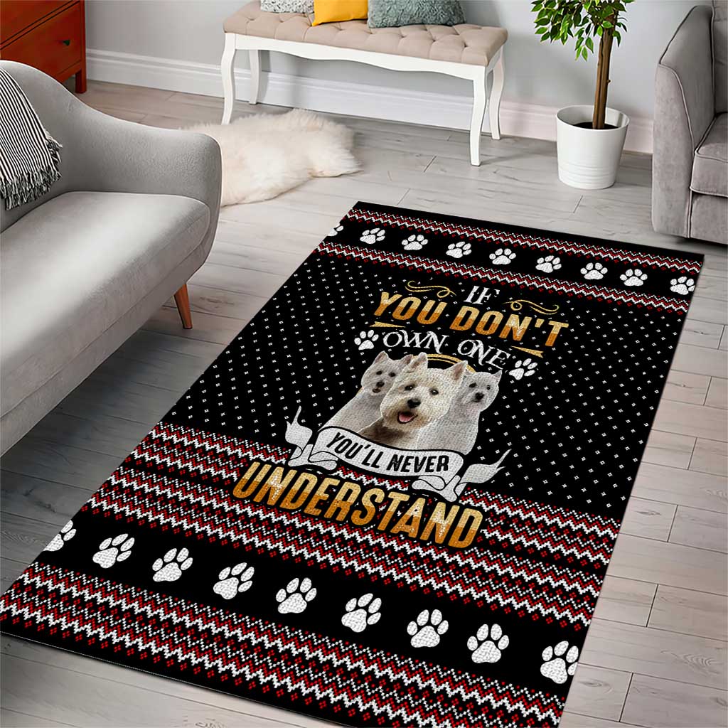 West Highland White Terrier Christmas Area Rug Xmas Holiday Patterns - Wonder Print Shop