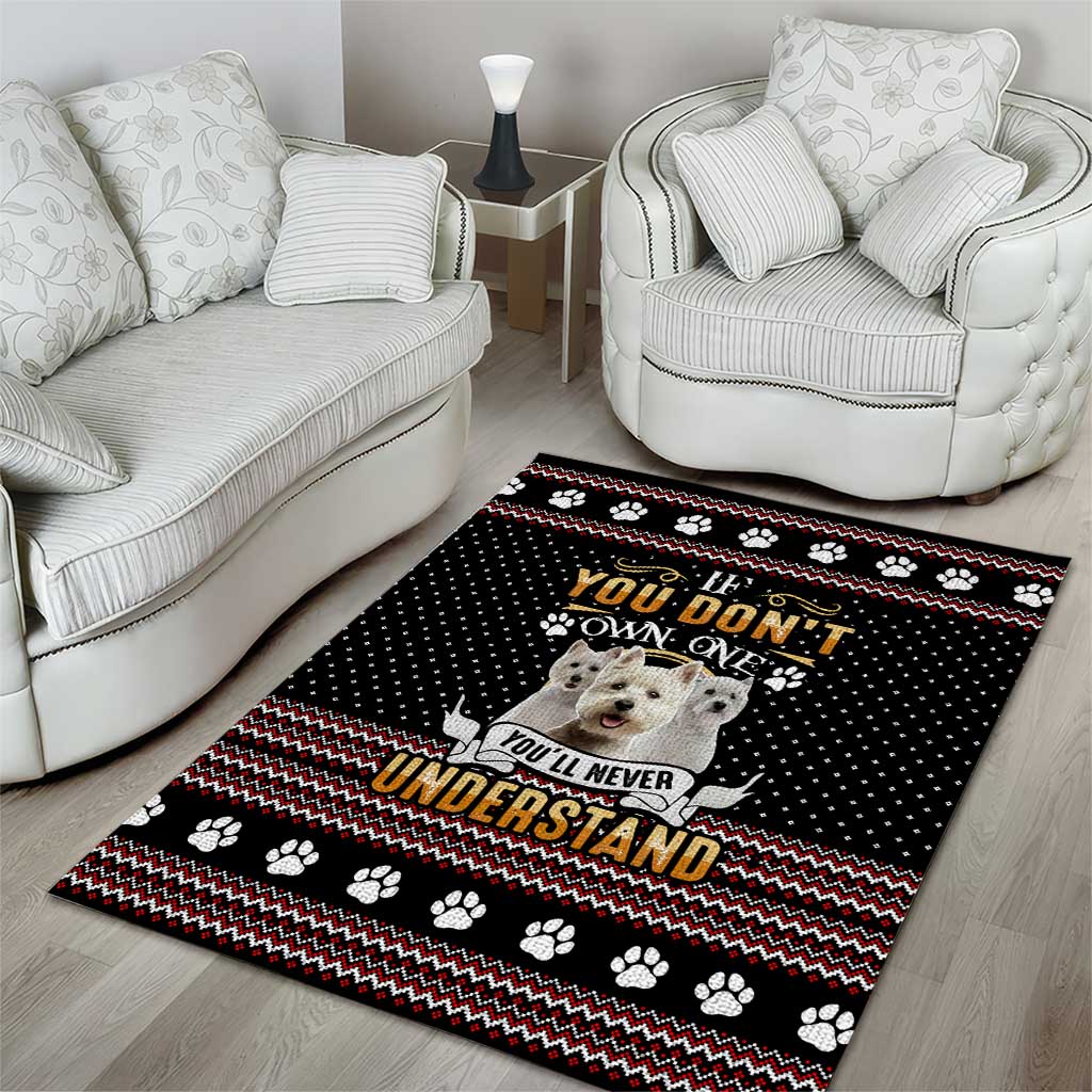 West Highland White Terrier Christmas Area Rug Xmas Holiday Patterns - Wonder Print Shop