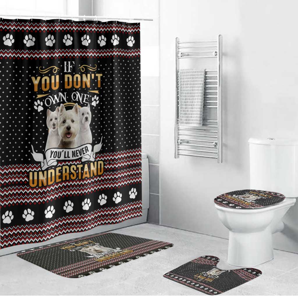 West Highland White Terrier Christmas Bathroom Set Xmas Holiday Patterns - Wonder Print Shop