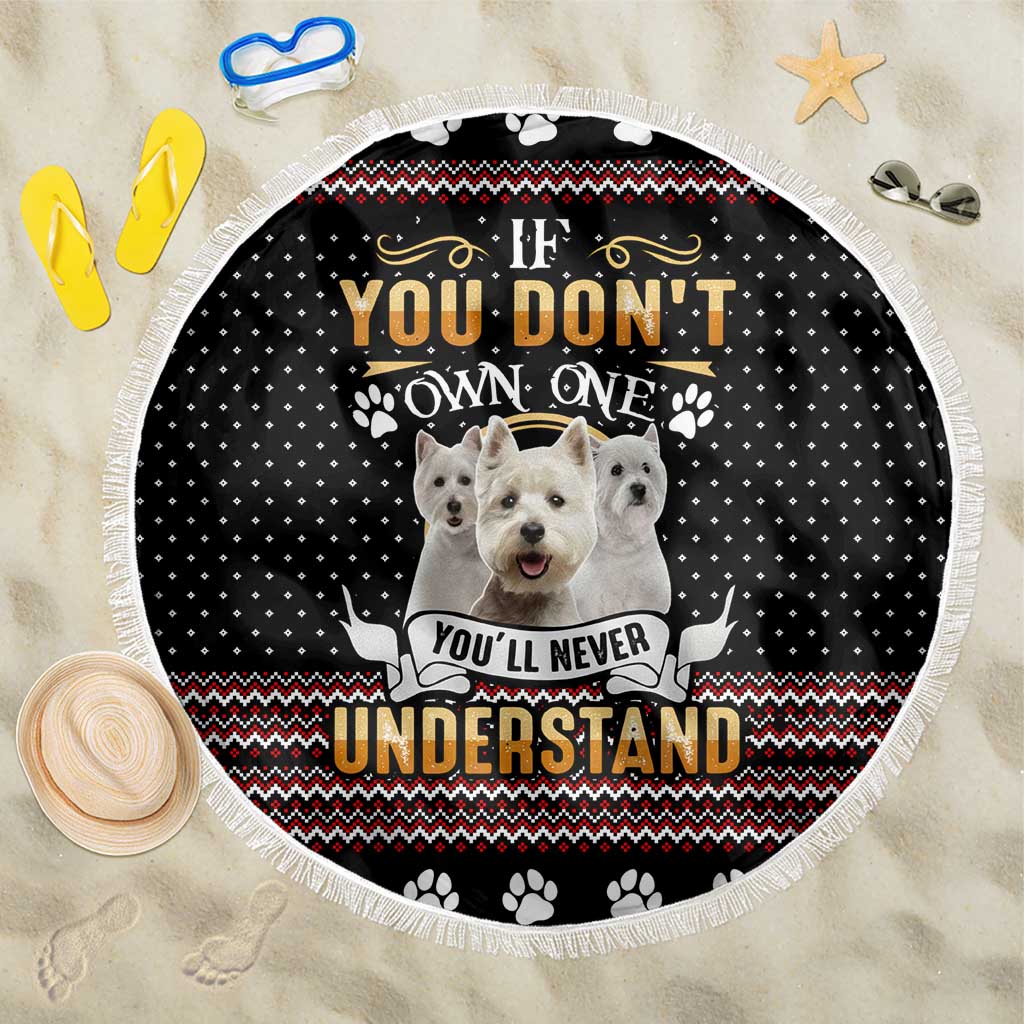West Highland White Terrier Christmas Beach Blanket Xmas Holiday Patterns - Wonder Print Shop