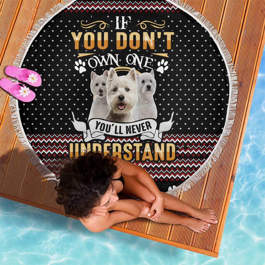 West Highland White Terrier Christmas Beach Blanket Xmas Holiday Patterns - Wonder Print Shop