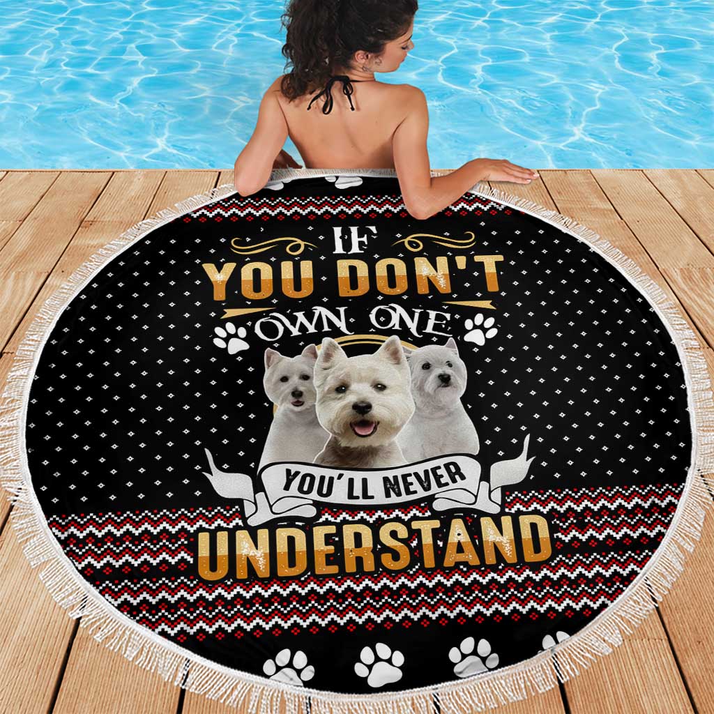 West Highland White Terrier Christmas Beach Blanket Xmas Holiday Patterns - Wonder Print Shop