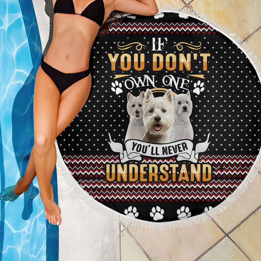 West Highland White Terrier Christmas Beach Blanket Xmas Holiday Patterns - Wonder Print Shop
