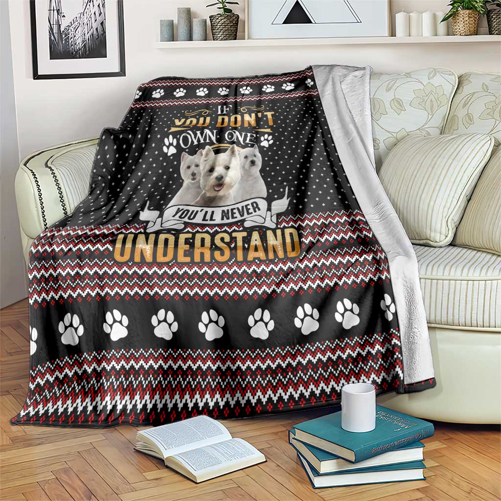 West Highland White Terrier Christmas Blanket Xmas Holiday Patterns - Wonder Print Shop