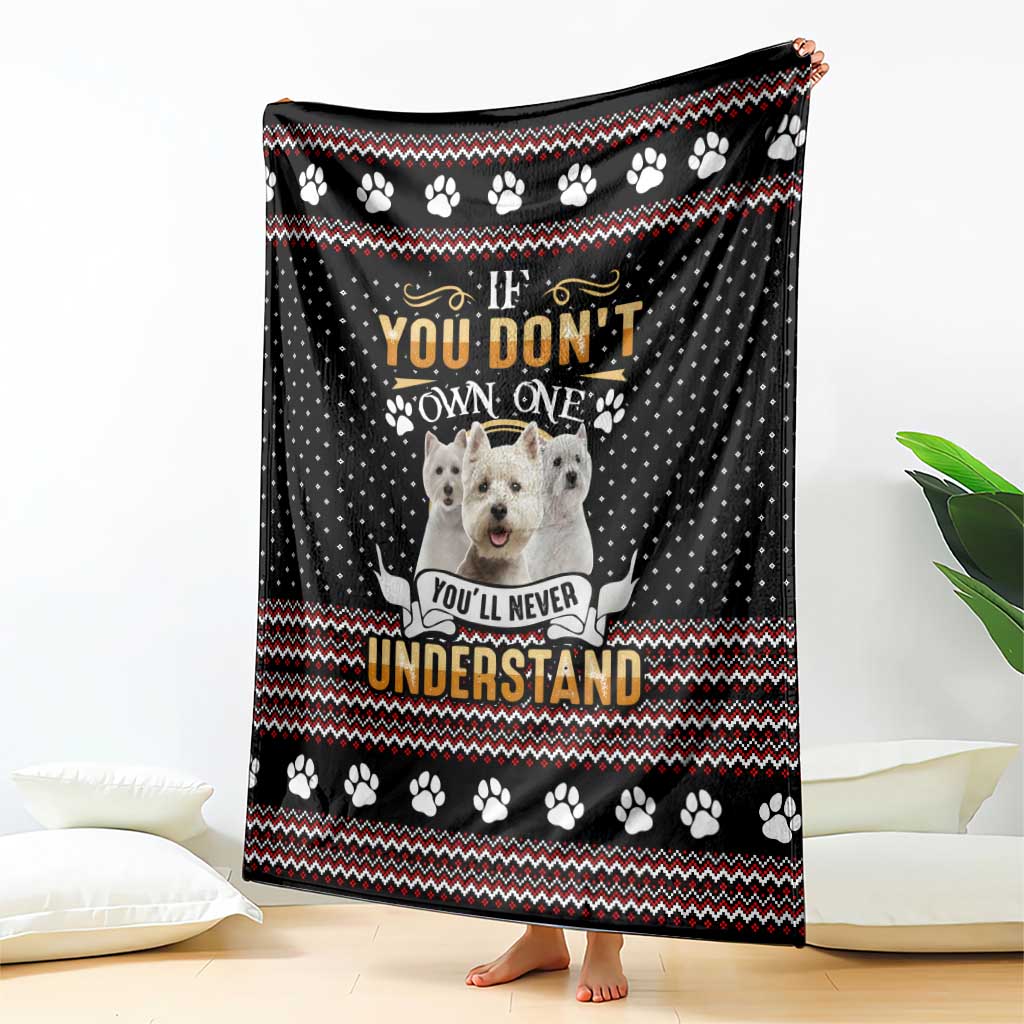 West Highland White Terrier Christmas Blanket Xmas Holiday Patterns - Wonder Print Shop