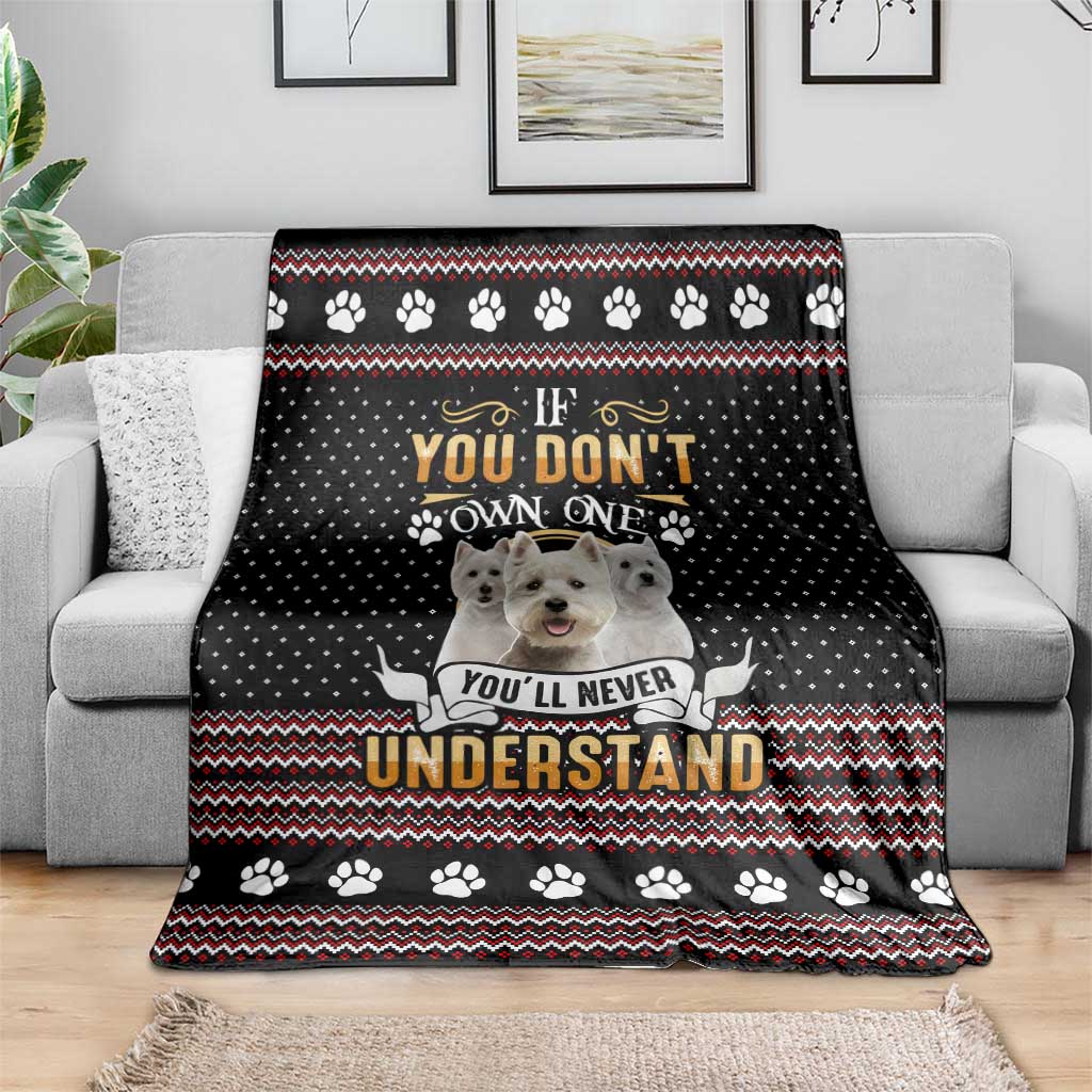 West Highland White Terrier Christmas Blanket Xmas Holiday Patterns - Wonder Print Shop