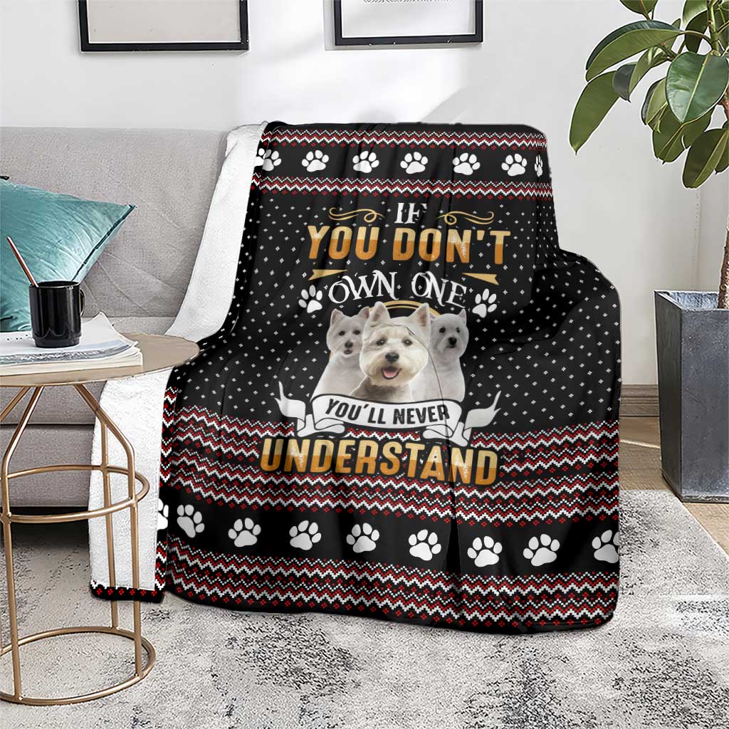 West Highland White Terrier Christmas Blanket Xmas Holiday Patterns - Wonder Print Shop