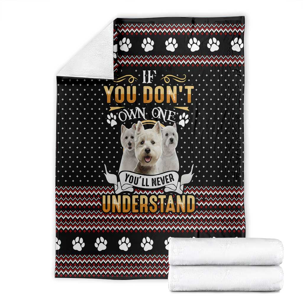 West Highland White Terrier Christmas Blanket Xmas Holiday Patterns - Wonder Print Shop