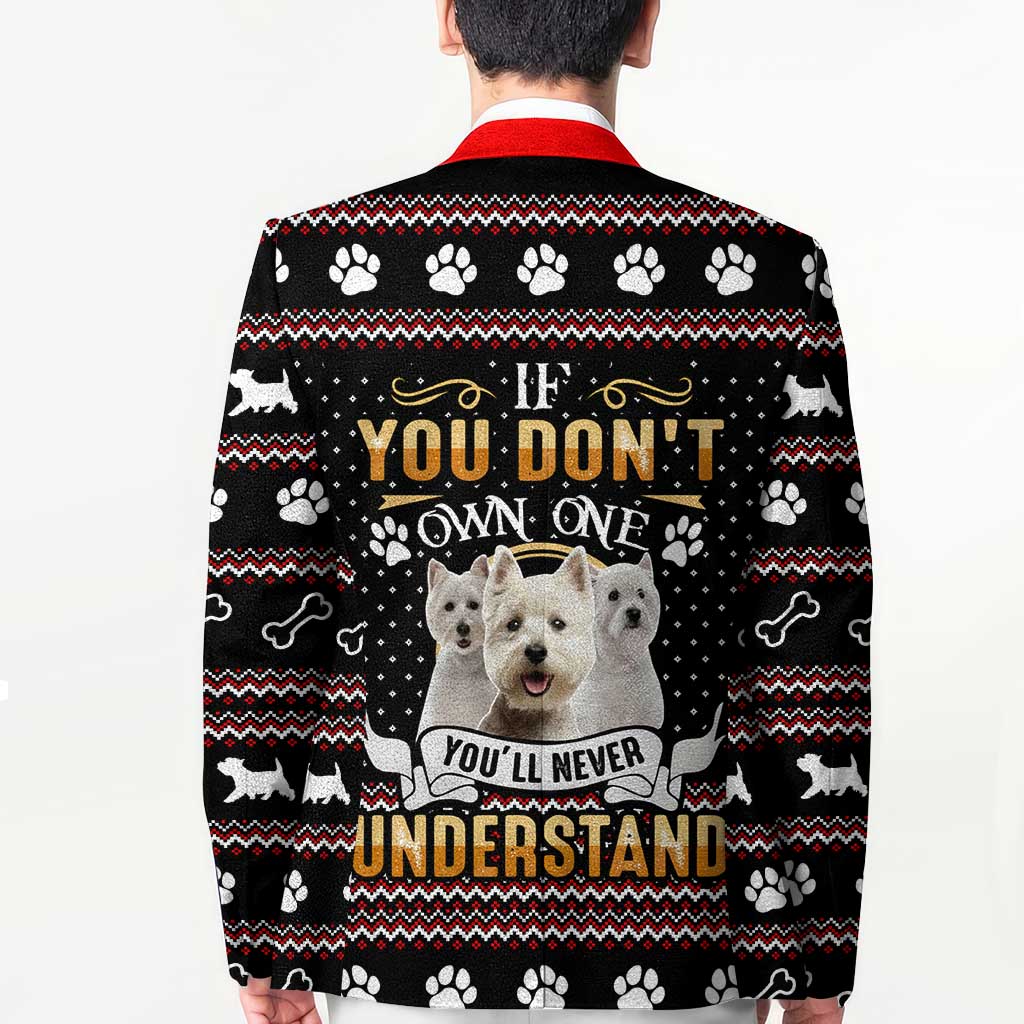 West Highland White Terrier Christmas Blazer Xmas Holiday Patterns - Wonder Print Shop
