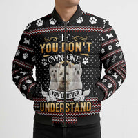 West Highland White Terrier Christmas Bomber Puffer Jacket Xmas Holiday Patterns - Wonder Print Shop