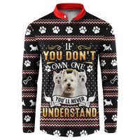 West Highland White Terrier Christmas Button Sweatshirt Xmas Holiday Patterns - Wonder Print Shop