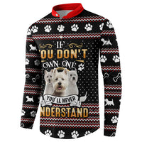 West Highland White Terrier Christmas Button Sweatshirt Xmas Holiday Patterns - Wonder Print Shop