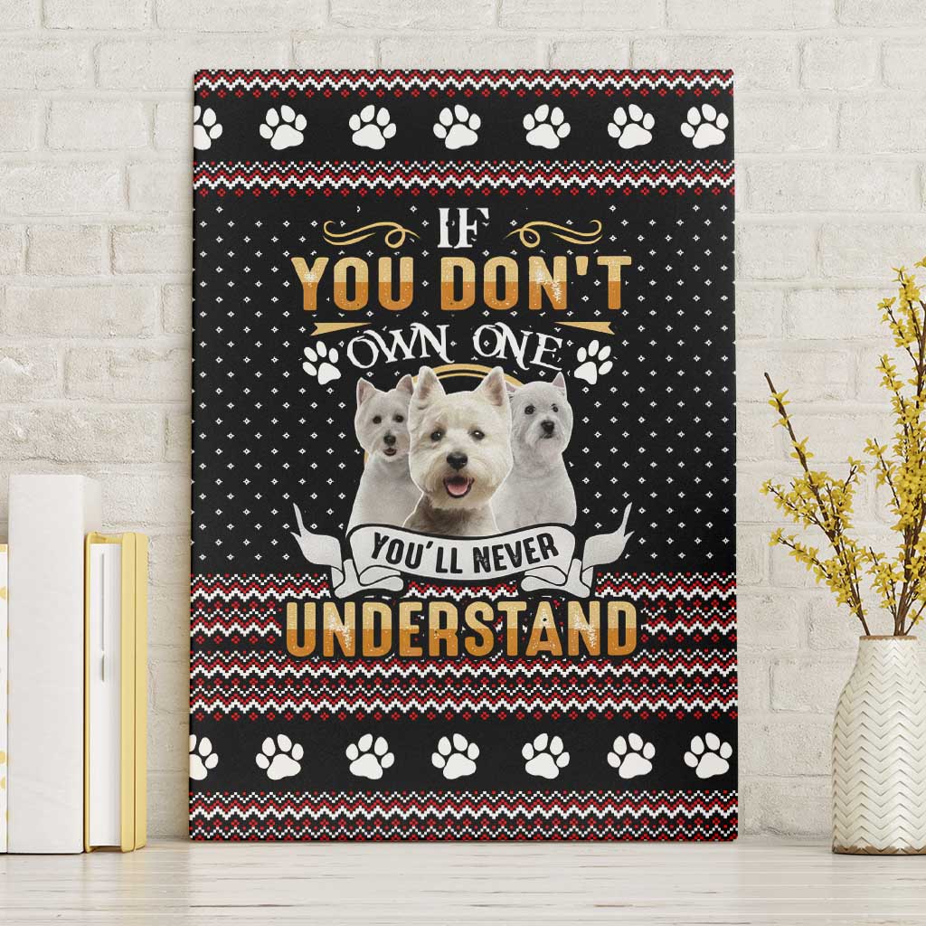 West Highland White Terrier Christmas Canvas Wall Art Xmas Holiday Patterns - Wonder Print Shop