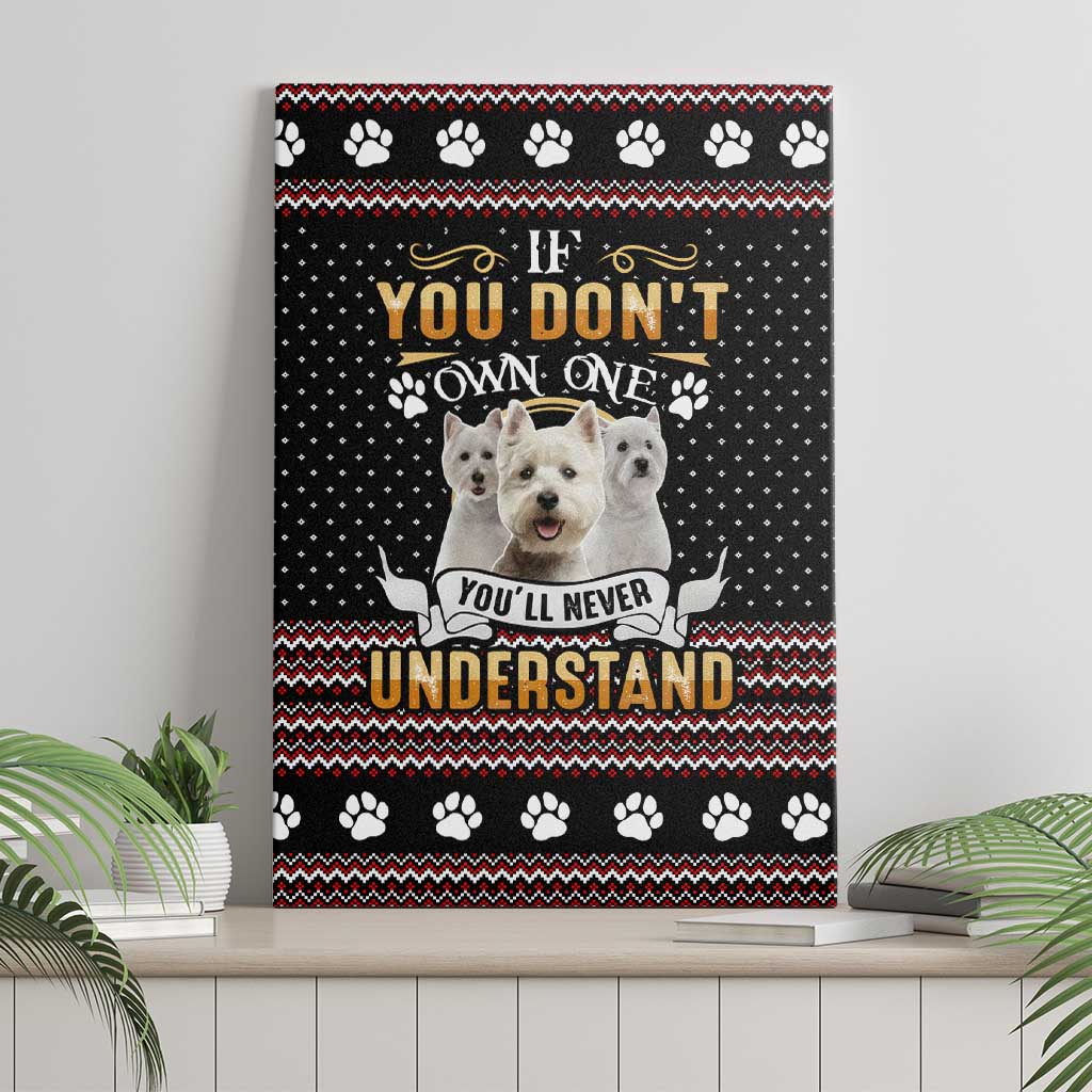 West Highland White Terrier Christmas Canvas Wall Art Xmas Holiday Patterns - Wonder Print Shop