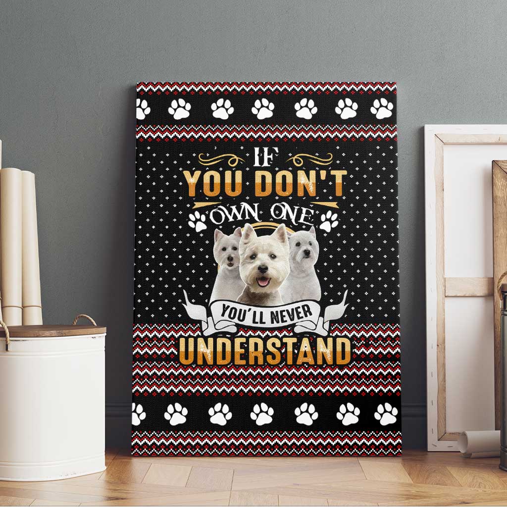 West Highland White Terrier Christmas Canvas Wall Art Xmas Holiday Patterns - Wonder Print Shop
