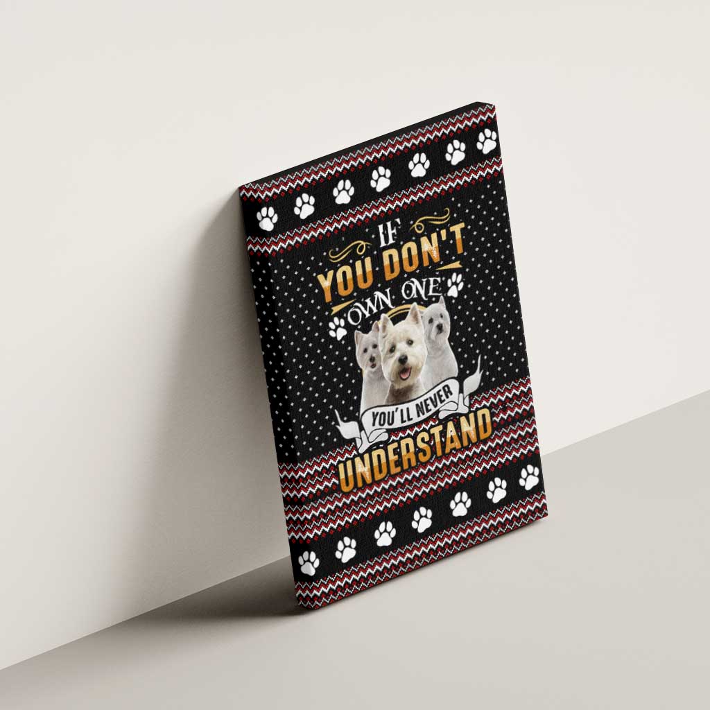 West Highland White Terrier Christmas Canvas Wall Art Xmas Holiday Patterns - Wonder Print Shop