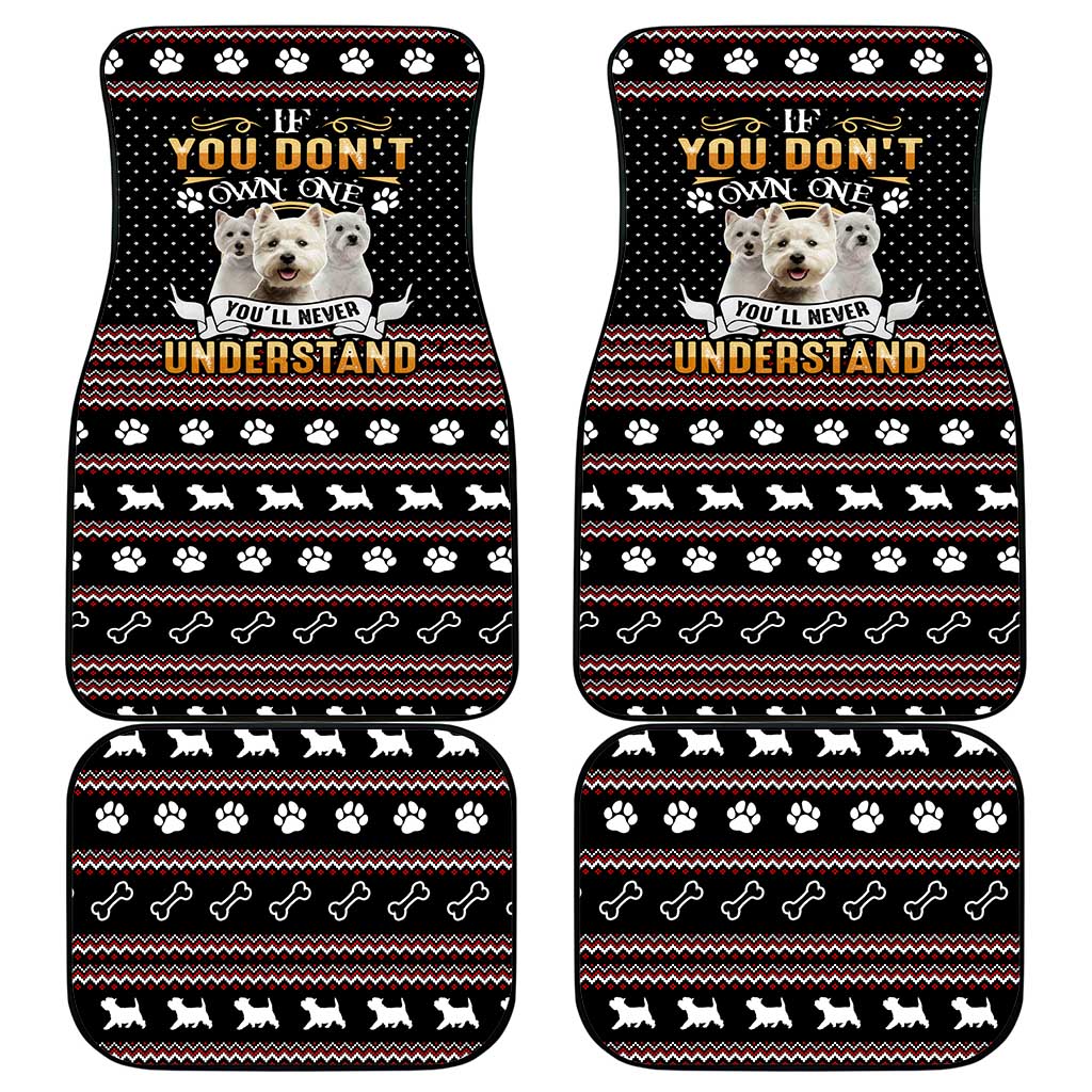 West Highland White Terrier Christmas Car Mats Xmas Holiday Patterns - Wonder Print Shop