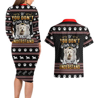 West Highland White Terrier Christmas Couples Matching Long Sleeve Bodycon Dress and Hawaiian Shirt Xmas Holiday Patterns - Wonder Print Shop