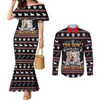 West Highland White Terrier Christmas Couples Matching Mermaid Dress and Long Sleeve Button Shirt Xmas Holiday Patterns - Wonder Print Shop