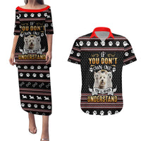 West Highland White Terrier Christmas Couples Matching Puletasi and Hawaiian Shirt Xmas Holiday Patterns - Wonder Print Shop