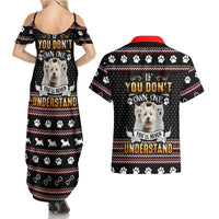 West Highland White Terrier Christmas Couples Matching Summer Maxi Dress and Hawaiian Shirt Xmas Holiday Patterns - Wonder Print Shop