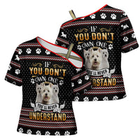 West Highland White Terrier Christmas Cross Shoulder Shirt Xmas Holiday Patterns - Wonder Print Shop