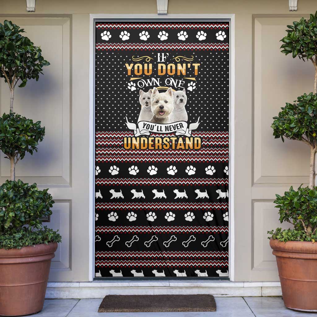 West Highland White Terrier Christmas Door Cover Xmas Holiday Patterns - Wonder Print Shop