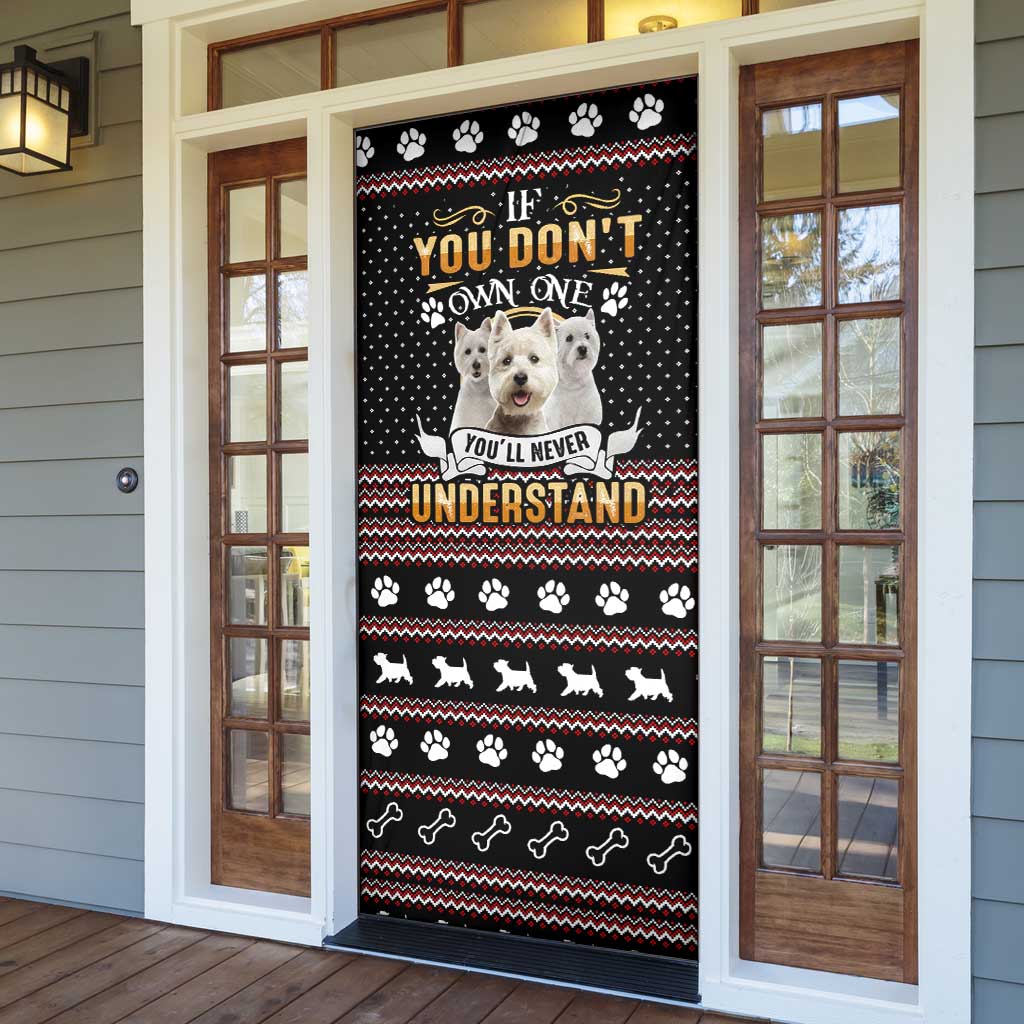 West Highland White Terrier Christmas Door Cover Xmas Holiday Patterns - Wonder Print Shop