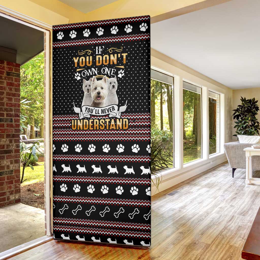 West Highland White Terrier Christmas Door Cover Xmas Holiday Patterns - Wonder Print Shop