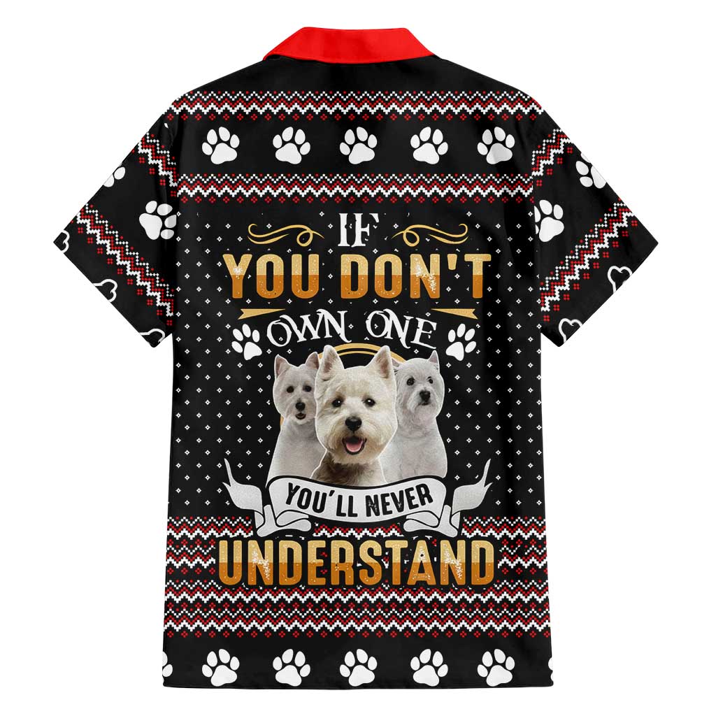 West Highland White Terrier Christmas Family Matching Off Shoulder Maxi Dress and Hawaiian Shirt Xmas Holiday Patterns - Wonder Print Shop