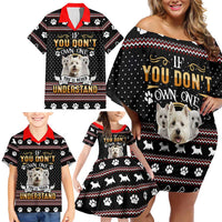 West Highland White Terrier Christmas Family Matching Off Shoulder Short Dress and Hawaiian Shirt Xmas Holiday Patterns - Wonder Print Shop