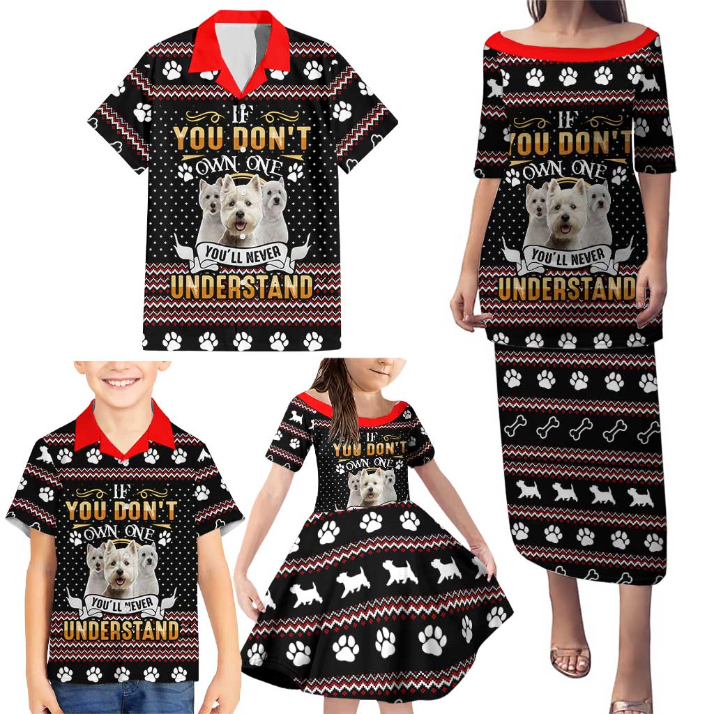 West Highland White Terrier Christmas Family Matching Puletasi and Hawaiian Shirt Xmas Holiday Patterns - Wonder Print Shop