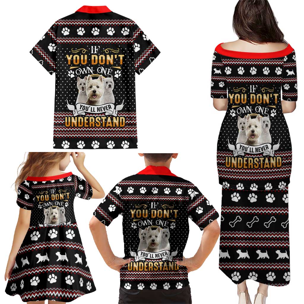 West Highland White Terrier Christmas Family Matching Puletasi and Hawaiian Shirt Xmas Holiday Patterns - Wonder Print Shop