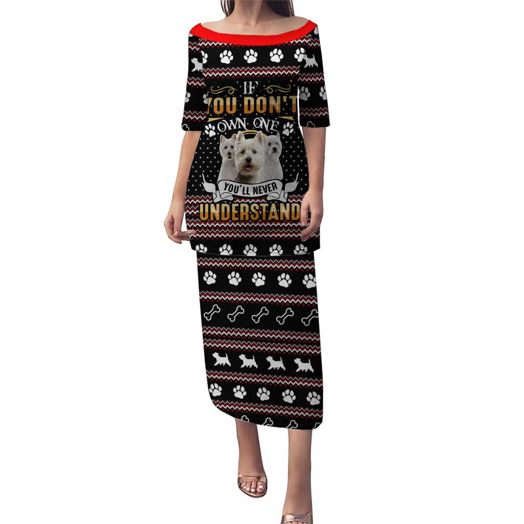 West Highland White Terrier Christmas Family Matching Puletasi and Hawaiian Shirt Xmas Holiday Patterns - Wonder Print Shop