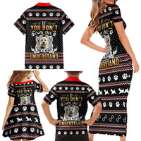 West Highland White Terrier Christmas Family Matching Short Sleeve Bodycon Dress and Hawaiian Shirt Xmas Holiday Patterns - Wonder Print Shop