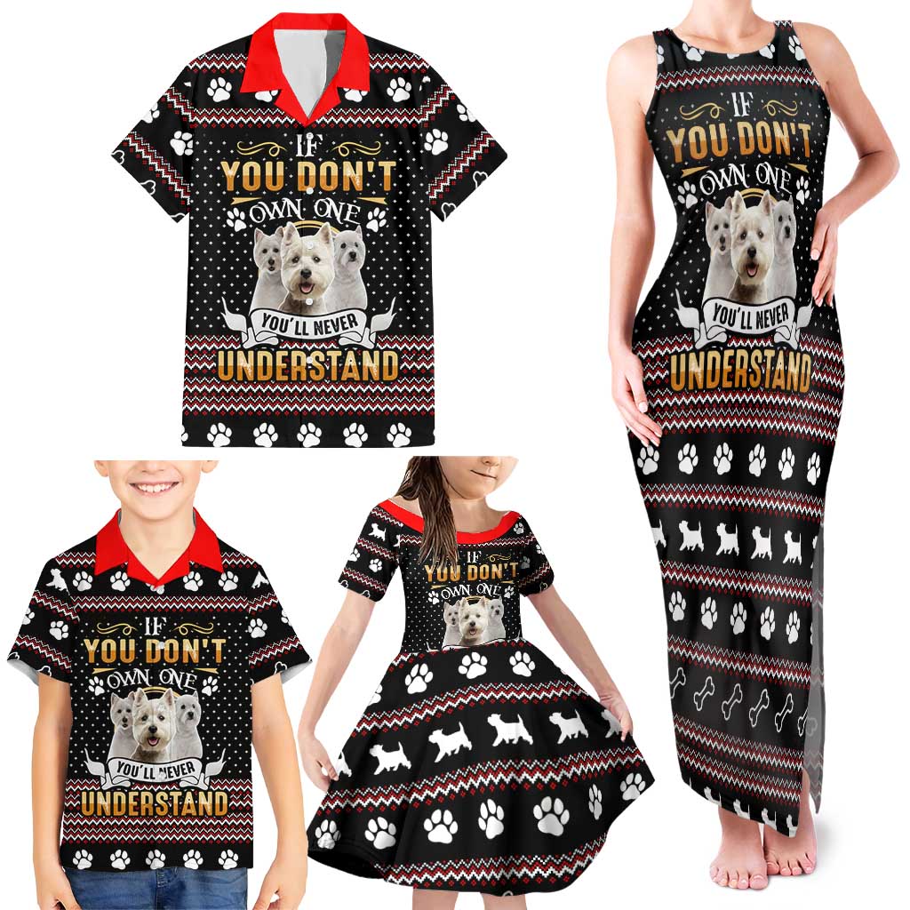 West Highland White Terrier Christmas Family Matching Tank Maxi Dress and Hawaiian Shirt Xmas Holiday Patterns - Wonder Print Shop