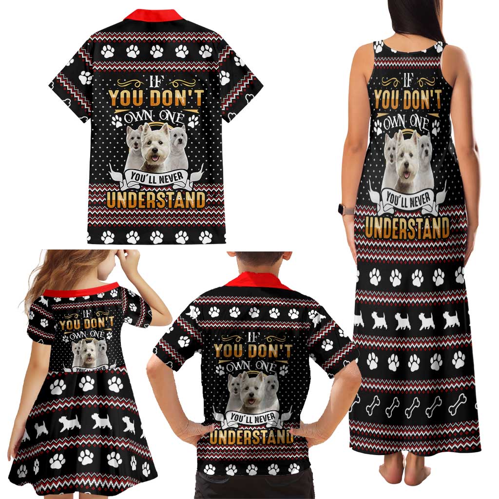 West Highland White Terrier Christmas Family Matching Tank Maxi Dress and Hawaiian Shirt Xmas Holiday Patterns - Wonder Print Shop