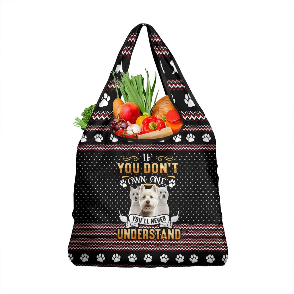 West Highland White Terrier Christmas Grocery Bag Xmas Holiday Patterns - Wonder Print Shop