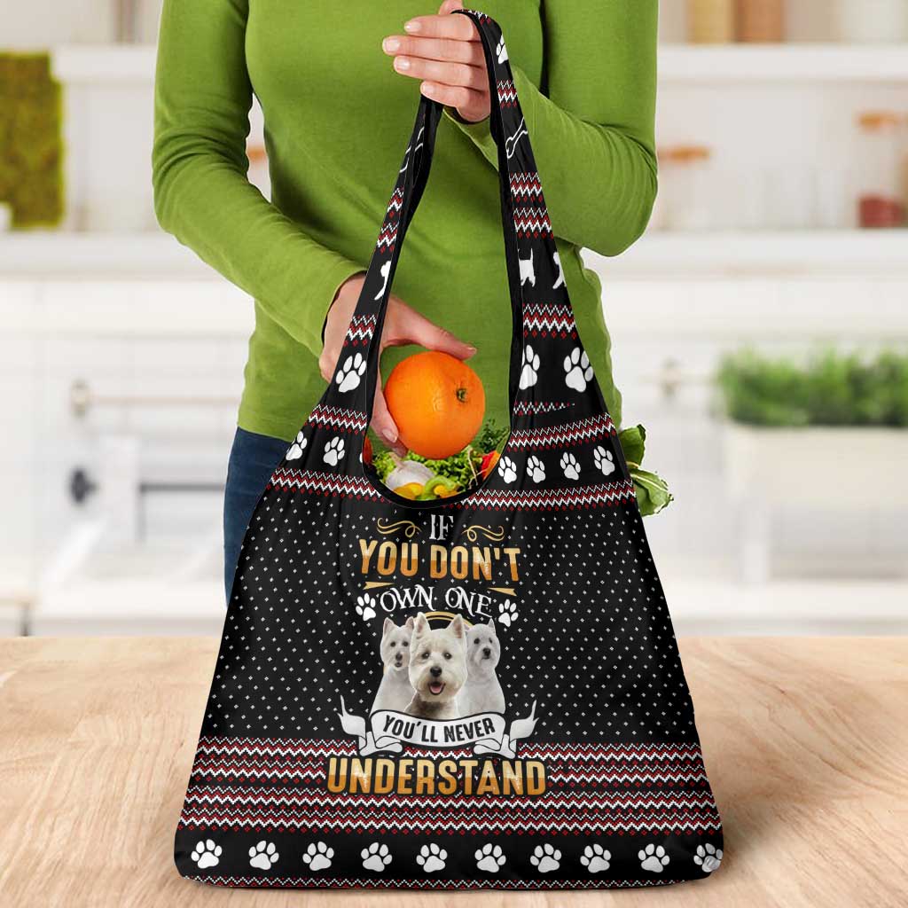 West Highland White Terrier Christmas Grocery Bag Xmas Holiday Patterns - Wonder Print Shop