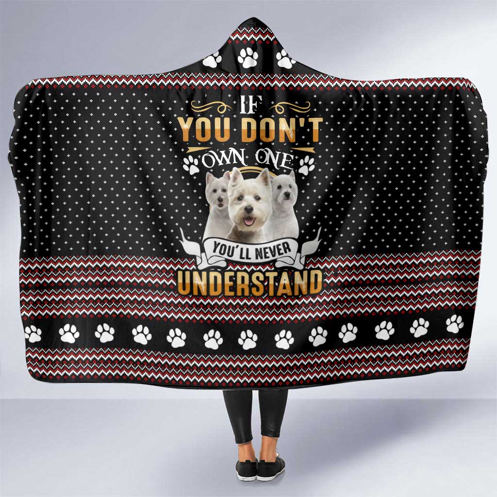 West Highland White Terrier Christmas Hooded Blanket Xmas Holiday Patterns - Wonder Print Shop