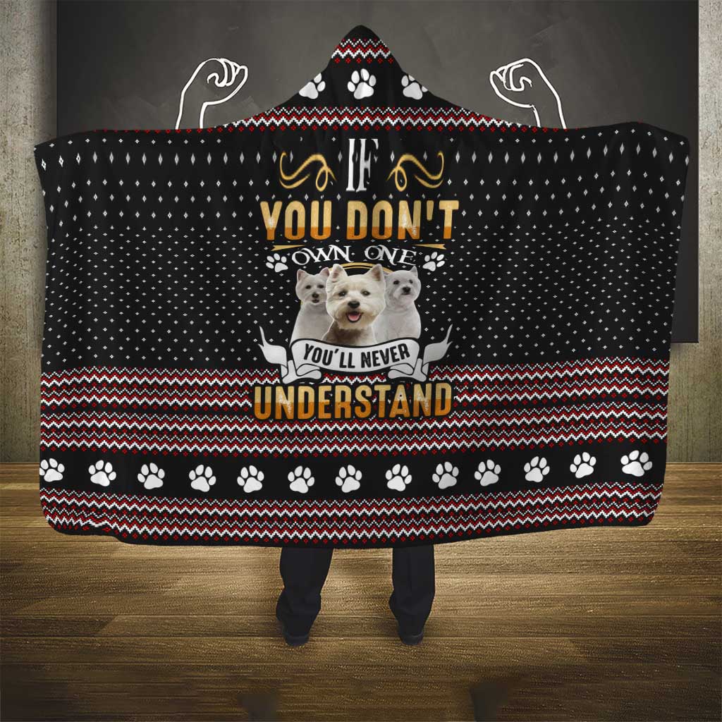 West Highland White Terrier Christmas Hooded Blanket Xmas Holiday Patterns - Wonder Print Shop