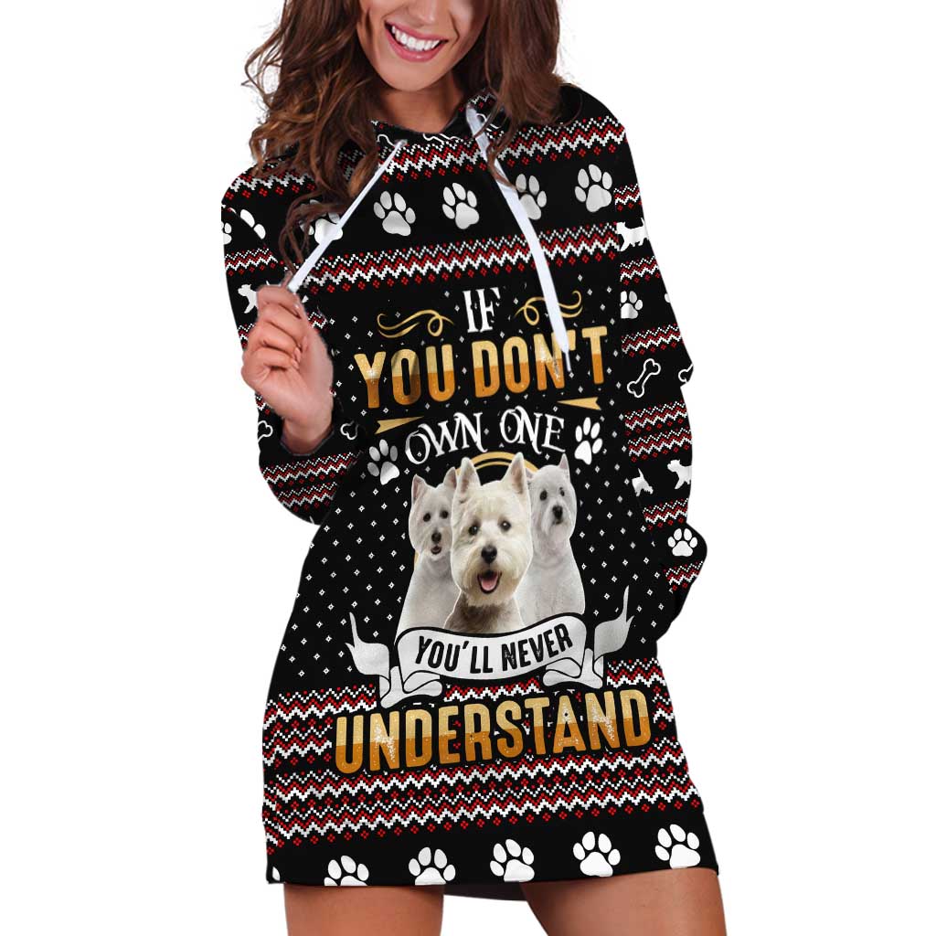 West Highland White Terrier Christmas Hoodie Dress Xmas Holiday Patterns - Wonder Print Shop