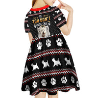 West Highland White Terrier Christmas Kid Short Sleeve Dress Xmas Holiday Patterns - Wonder Print Shop