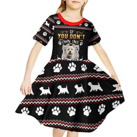West Highland White Terrier Christmas Kid Short Sleeve Dress Xmas Holiday Patterns - Wonder Print Shop