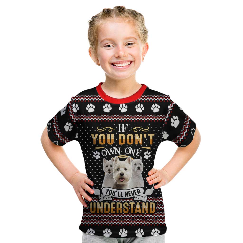 West Highland White Terrier Christmas Kid T Shirt Xmas Holiday Patterns - Wonder Print Shop