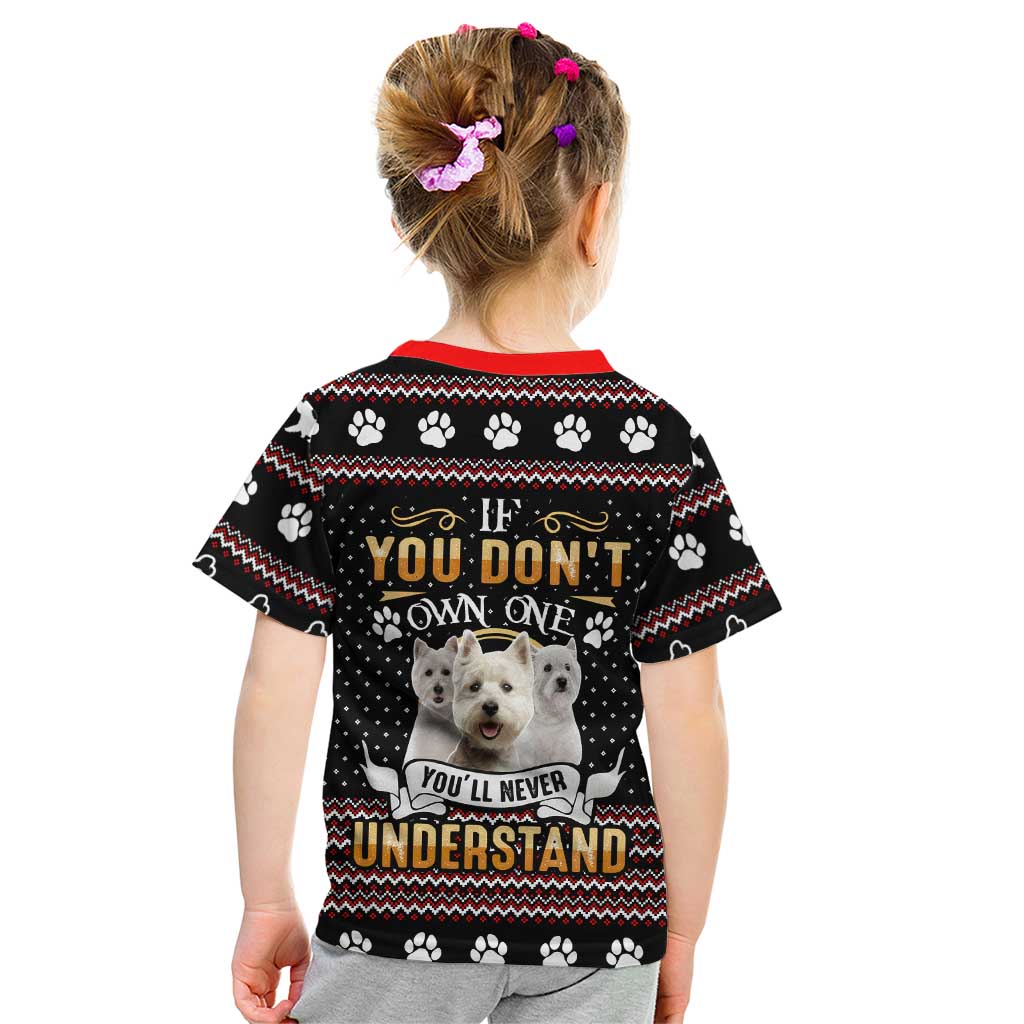 West Highland White Terrier Christmas Kid T Shirt Xmas Holiday Patterns - Wonder Print Shop