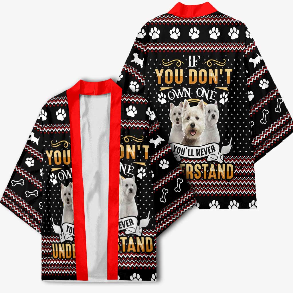 West Highland White Terrier Christmas Kimono Xmas Holiday Patterns - Wonder Print Shop