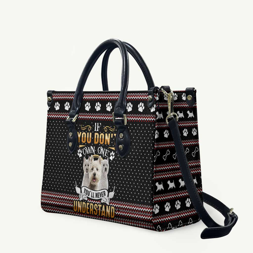 West Highland White Terrier Christmas Leather Bag Xmas Holiday Patterns - Wonder Print Shop