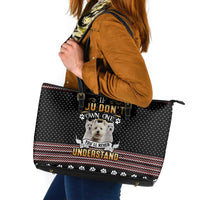 West Highland White Terrier Christmas Leather Tote Bag Xmas Holiday Patterns - Wonder Print Shop