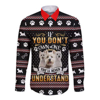 West Highland White Terrier Christmas Long Sleeve Button Shirt Xmas Holiday Patterns - Wonder Print Shop